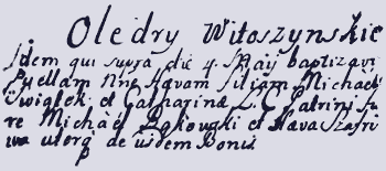 Szpetal Górny 1760 Baptismal Record Nr. 357