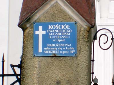 Schild evangelisch augsburischen Kirche Polens